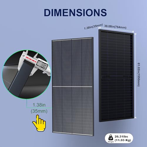 ACOPOWER 250W 24V Bifacial Solar Panel, N-Type RV Panel