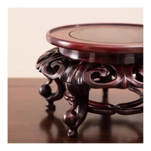 LUYOUBOZHU Vase Stand Mahogany Carving Round Base Ornaments, with Leg Home Vase Fishbowl Display Holder(Large)