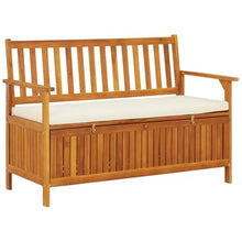 KUTYWEXFM 47.2" Outdoor Storage Bench Solid Acacia Wood Patio Deck Seating