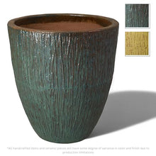Emissary Home and Garden 26in. L x 29.5in. H Teal Stoneware Round Planter with High-fire Treatment (Set of 1)