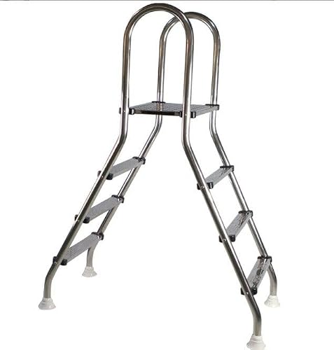 Swimming Pool Ladder, 304 Stainless Steel Ladder for Above Ground Pool, 33/43/52 Inch, Heavy Duty, Non-Slip Ladder,Max Load Capacity 500 Lb Ladders,3+3Combination