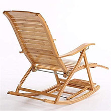 HCZKIUJ Bamboo Rocking Chair Adult Napping Chair Recliners Folding Lunch Break Balcony Chair Couch Lounge Chair Old Man Chair Patio Wooden Swing Chair