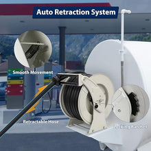 Fuel Hose Reel 1" x 50', Retractable Diesel Hose with Fueling Nozzle