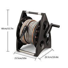 Professional Garden Hose Reel,Free Standing or Wall Mounted 1/2" Hose 30metre 65 Feet, Accessory Kit with Nozzle & 3/4" Inch Tap Fitting (Black 20m hose reel set)