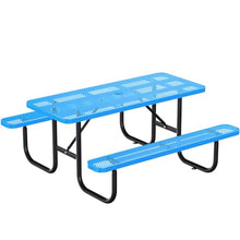 Metal Picnic Tables, Commercial Rectangular Picnic Table and 2 Benches Set