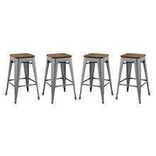 Modway Promenade Counter Stool Set of 4 Gunmetal