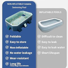 Foldable Non-Inflatable Family Swimming Pool, Hard Plastic Kiddie Pool, Easy Setup Collapsible Above Ground Pool, Durable Splash Pool for Backyard Outdoor Lawn Kids Adults Dog 11.8ft