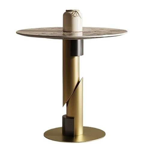 CHmrfvqtus Couch Side Table Slate Round Light Luxury Negotiation Table Small Meeting Office Leisure Decoration Coffee(60 * 75cm)