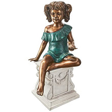 Design Toscano Bridgette with Bird Cast Bronze Garden Statue Two Tone Bronze & Verdigris
