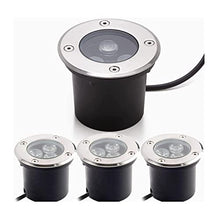 VZCOMM Led Landscape Lights 4 Pack Low Voltage Well Lights IP65 Waterproof Recessed In-Ground Lights for Garden,Yard, Driveway, Deck, Pathway, Step, Outdoor Underground Light (Color : Warm White, Si