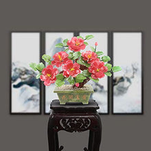 Tabletop Bonsai Peony Crafts Bonsai Jade Porch Bonsai Ornaments for Home Office Table Decor Chinese Feng Shui Decoration House Plant