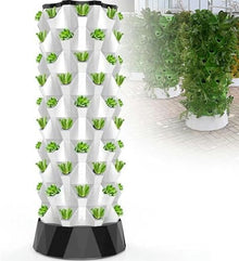 RWGOVLU Hydroponics Tower - Hydroponics Growing System for Indoor Herbs, Fruits and Vegetables - Aeroponic Tower with Hydrating Pump, Timer, Adapter, Seeding Bed ; Net Pots/1pc