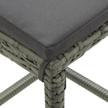 GPWERSDF 7 Piece Patio Bar Set with Cushions Poly Rattan Gray