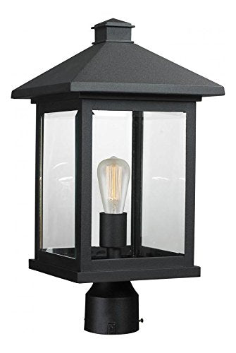 Black Portland 18.5" Tall 1 Light Outdoor Lantern Post Light