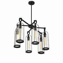 Bailey Street Home 6 Light Outdoor Pendant Vintage Style Black 17.75" Tall x 19.5" Wide
