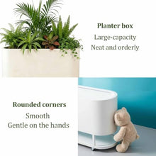 Dalumian Raised Planter Box, Elevated Raised Beds with Lockable Wheels, Indoor/Outdoor Plant Container w/Tray, Suitable for Patio, Garden, Porch(Off-White,120 * 30 * 60cm)