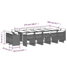 AMBERARD Patio Dining Set Set of 14 Black Furniture Set