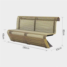 YXIANG56Q Buffet Sideboards Outdoor Park Bench, Leisure Chair with Backrest for 3 People, Modern Metal Round Tube, Gold Color for Dining Room