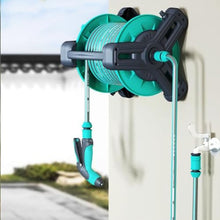 High Pressure Water Gun Portable Hose Reel, Home Garden Watering Hose Reel with Hose, Wall Mounted Hose Rack Storage, Garden Hose Reel, Blue, 5m-60m (Size : High Pressure Water Gun Set 5m Tube)