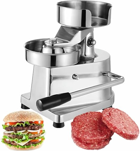 DLYZAYE Commercial Hamburger Patty Press Maker, Manual Burger Forming Machine, Stuffed Hamburger Maker, Stainless Steel Grill Burger Press Tool with 500 Greaseproof Papers