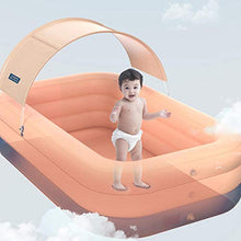 Family Inflatable Swimming Pool, 3-Layer 210 x 150 x 68CM Thick Backyard Swimming Pool, Wireless Inflatable, with Sunshade-Blue_3.18m 3 Floors (Blue 3 (Pink 2.6 Meters 3 Floors)