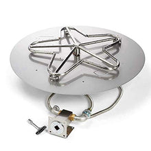 HPC Fire Match Light Gas Fire Pit Kit (TOR-PENTA24MLFPK-FLEX-NG), 24" Pan, 18" Torpedo Burner, Natural Gas