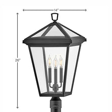 Hinkley Alford Place Grande Outdoor Post Mount Lantern, Museum Black Finish