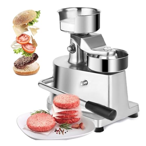 UWYTGF Commercial Burger Patty Maker, Manual Burger Press Machine for 4 to 6 Burgers, Grill Tool for Perfectly Shaped Patties, Ideal for Restaurants and Home Use,4 Inch