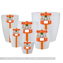 Floridis Planter Set of 6 Outdoor Indoor High Density Polyethylene White