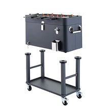 TRINITY 80 Quart Beverage Cooler with Foosball Table Top, Charcoal Gray