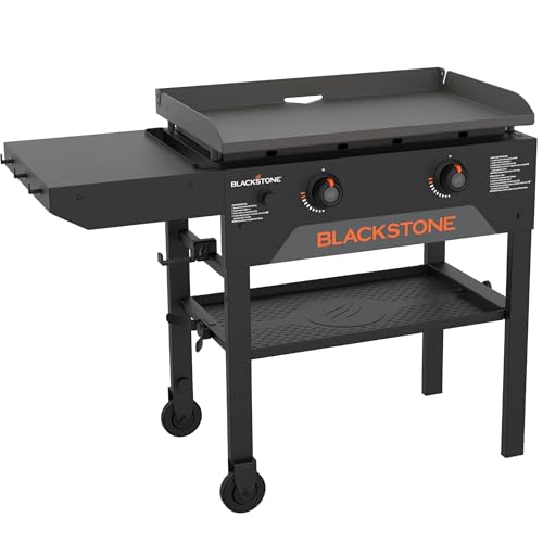 Blackstone 28 Inch Original Omnivore Griddle 2206, Blackstone 2 Burner Griddle Outdoor Flat Top Grill, Propane Portable Gas Grill