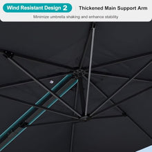 OROTLECT 10' Square Cantilever Umbrella With Crank Lift Counter With Base In Ground,Gray