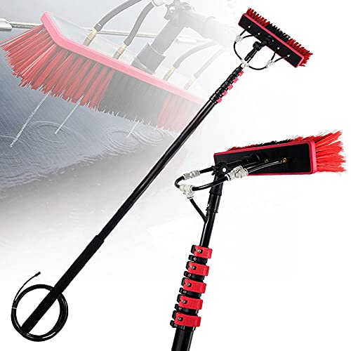 Photovoltaic Solar Panels and Window Cleaning Pole, Water Fed Pole Kit Window Cleaning Brush Outdoor Window Glass Solar Panel Cleaning Scrubber Washing Brush,36FT/10.8M