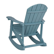 Taylor & Logan Savannah All-Weather Poly Resin Wood Adirondack Rocking Chair with Rust Resistant Stainless Steel Hardware in Sea Foam - Set of 2
