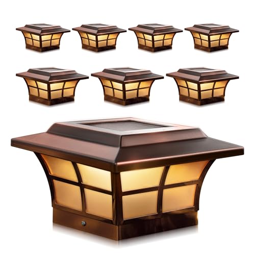 Classy Caps SL086 Plated Prestige Solar Post Cap, 6" x 6", Copper (8)