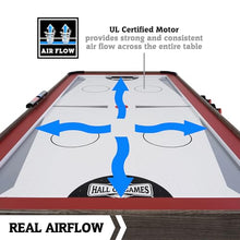 Hall of Games 5.5' Arcade Air Hockey & Tennis Table 2-in-1 Wood Grain/Red