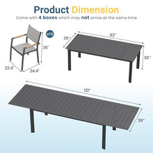 Wisteria Lane Aluminum Outdoor Patio Table and Chairs Set with 121" L-81 L Expandable Dining Table, 13-Pieces Outdoor Dining Set for 12, Patio Furniture Set with Stackable Quick Drying Chairs, Grey