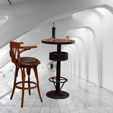 Retro Industrial 3-Piece Bar Table and Stools Set, Round Pub Table with Storage Basket + 2 Swivel Wood Bar Stools, Vintage Bistro Table Set for Home Bar, Kitchen, Patio, Cafe(One table two chairs)
