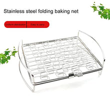 OEKFVCHVZ BBQ Tool Grilling Basket Basting Meat Mat Easy Clean Stainless Steel Vegetables Outdoor Portable