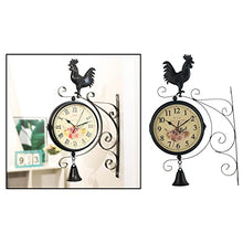 RJYYYDS Outdoor Garden Clock Weatherproof Retro Station Wall Double Sided with Outside Bracket 31x50cm Easy to Hang