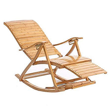 HCZKIUJ Bamboo Rocking Chair Adult Napping Chair Recliners Folding Lunch Break Balcony Chair Couch Lounge Chair Old Man Chair Patio Wooden Swing Chair