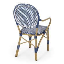 Yzwetcy Outdoor Bistro 3-Piece Set, French Hand-Woven Rattan Bistro Chairs with Table Suitable for Patio Porch Yard Balcony, Aluminum Frame and Wicker Table and Chair Set