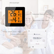 HUSHHAAMPP Wall Clock, Digital Thermometer Hygrometer Electronic LCD Temperature Humidity Meter Weather Station Indoor Outdoor Clock