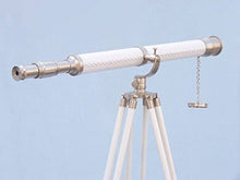 Handcrafted Nautical Decor Galileo Telescope 65" Brushed Nickel