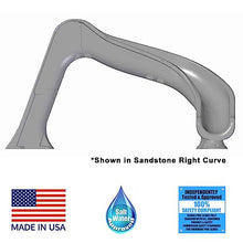 Global Pool Products Inground Swimming Pool Water Slide Deck Mounted Right Curve Turn Sand