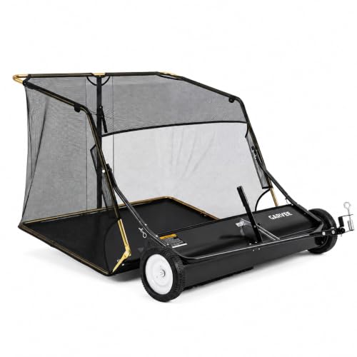 Garvee 52" Lawn Sweeper Tow Behind with 33.55 Cu. ft. Hopper