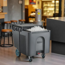 VEVOR Commercial Ice Bin, 125 lbs Portable Ice Caddy, 31.5 x 22.8 x 29 inch Insulated Ice Carrier with 4 Wheels and Flip Lid, Large Ice Bin for Catering, Kitchens, Bistros, Restaurants, and Bars