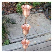 LZPHGB Rain Chain, Copper Rain Chain for Downspouts Round Fluted Cup Style for Gutters for Heavy Eaves Villas Japanese for Exterior Gutters,Grijs