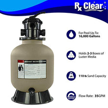 Rx Clear Radiant Sand Filter | 16 Inch Tank | Includes Luster Media Balls