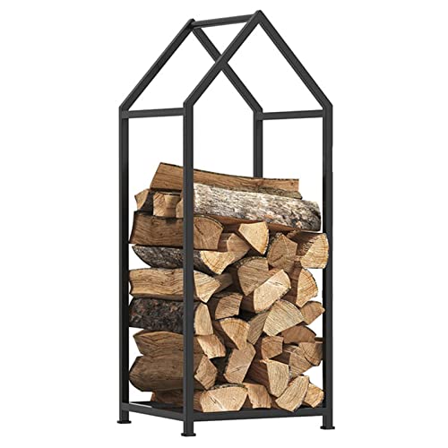 LZPHGB Babyce Firewood Log Rack Indoor Large Small Log Wood Rack for Firewood, Indoor Outdoor Firewood Stand Metal Modern, for Yard Fire Pits Camper Wood Shed Farmhouse,Large-45x35x90cm